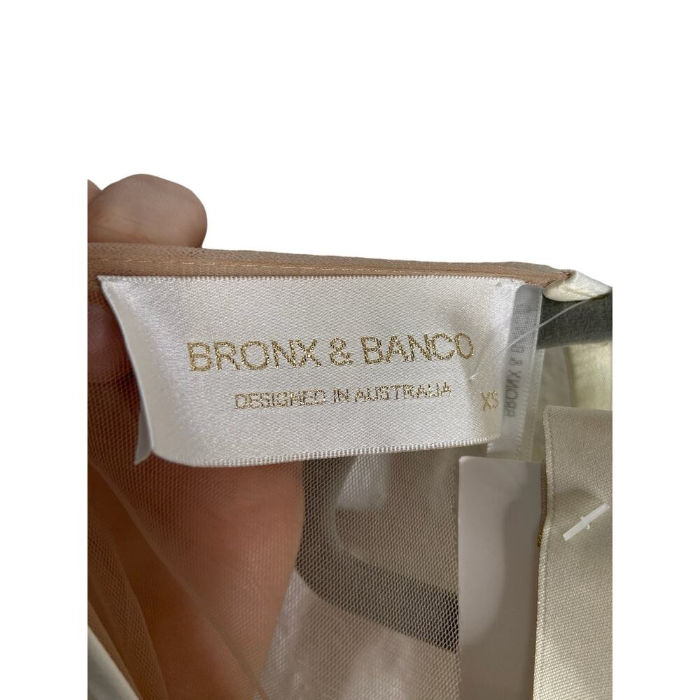 Bronx and Banco Paros Gown Silk Pearl Ruffle Party Formal Bridal Wedding XS - Picture 15 of 16